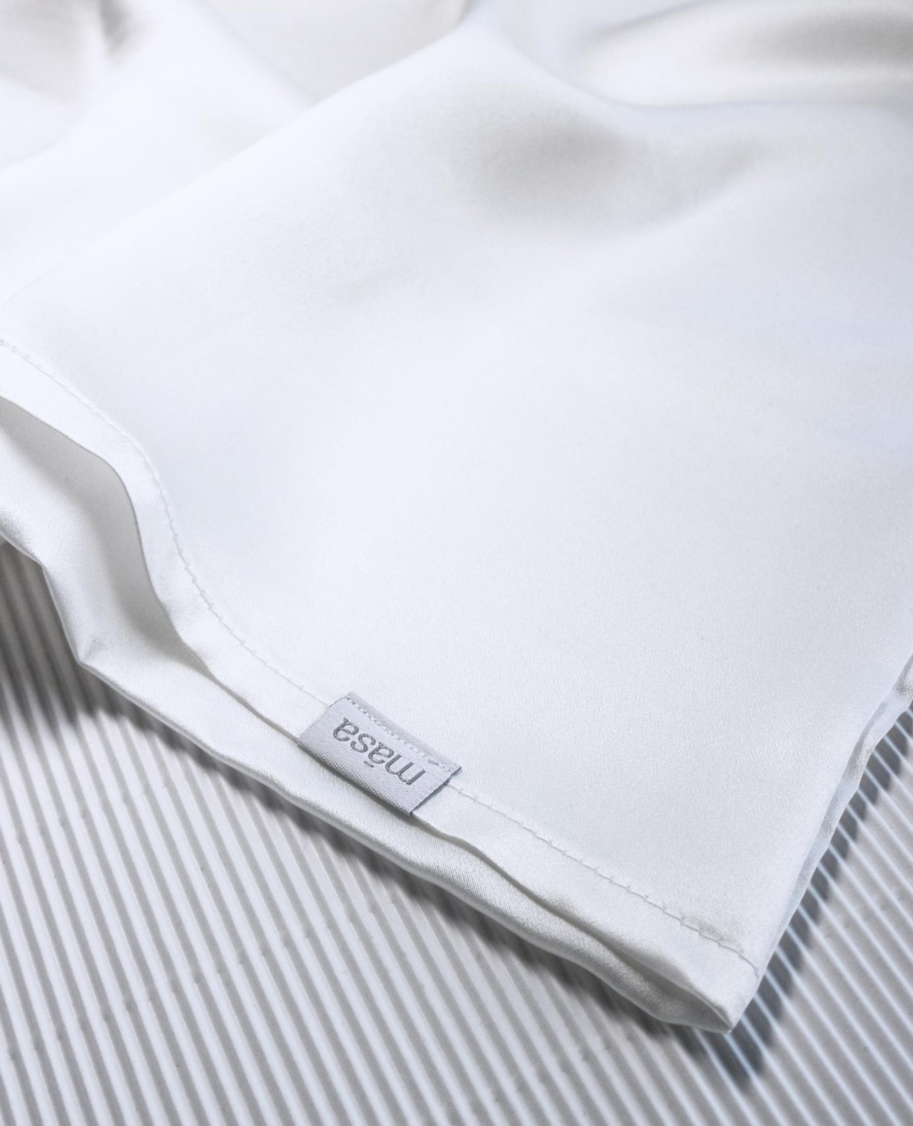 White Silk Satin Pillowcase - 100% Organic silk by Māsa Organic